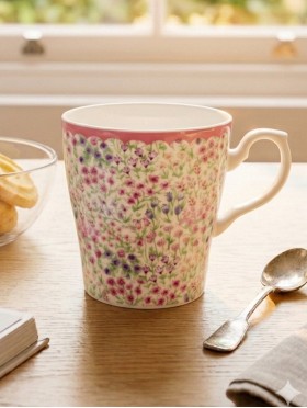 Porcelain Pink Flowers Mug With Gift Box